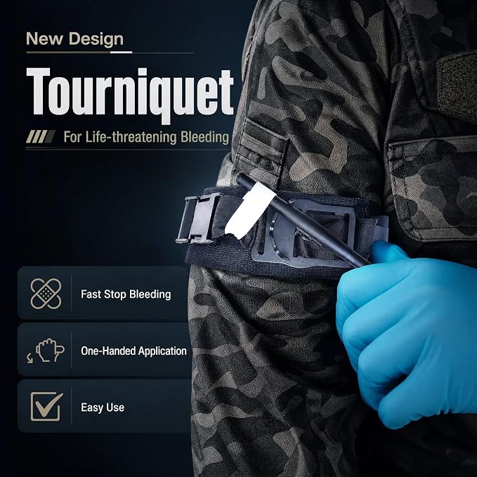 First Aid Kits with 36" Splint Israeli Bandage Tourniquet Chest Seal, Trauma Kits Survival Gear and Equipment Multi-Purpose Emergency Tool Kits, IFAK Bag for Outdoor Camping Hunting Car Home