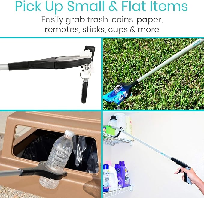 Vive Reacher Grabber 32" - Extra Long Mobility Aid - Rotating Hand, Heavy Duty Grip Arm - Reaching Assist Tool for Trash Pickup, Litter Picker, Garden Nabber, Disabled, Handicap Arm | Duty Grip Arm - Reaching Assist Tool for Trash Pickup, Litter Picker...