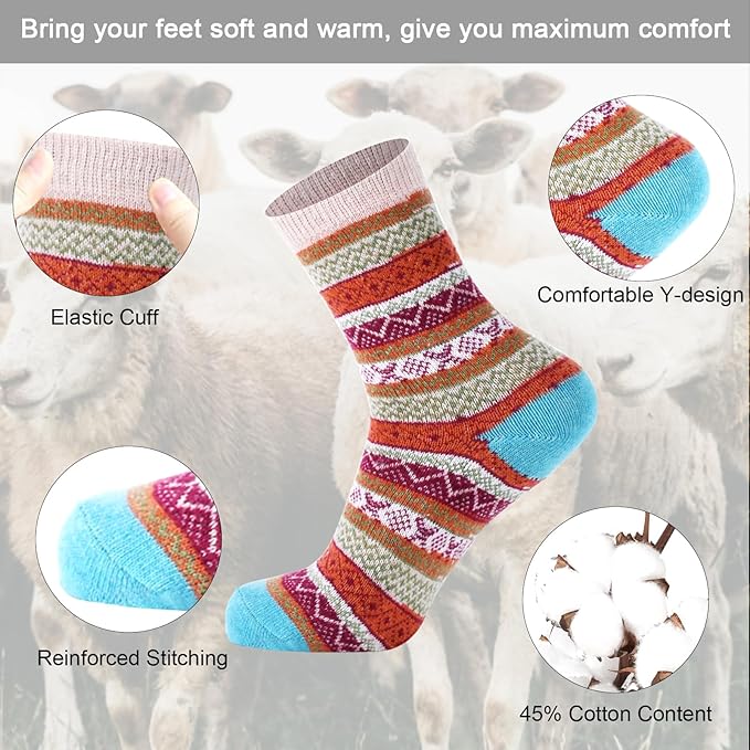 besky Warm Socks for Women Cozy Fuzzy Winter Socks