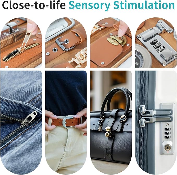 Fidget Busy Board for Adults with Dementia, Calming Activities and Games for Seniors, Dementia Activities for Seniors, Assistance Products Elderly Patients Gift Toys for People with Alzheimers