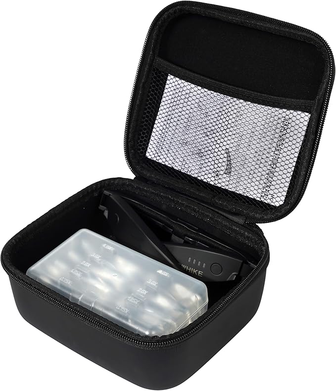 Magnifying Glass with Light Hands Free, Rechargeable Magnifying Glasses Headset with 5 Detachable Lenses and Storage Case for Close Work, Reading, Jewelry Making Crafts (Black)