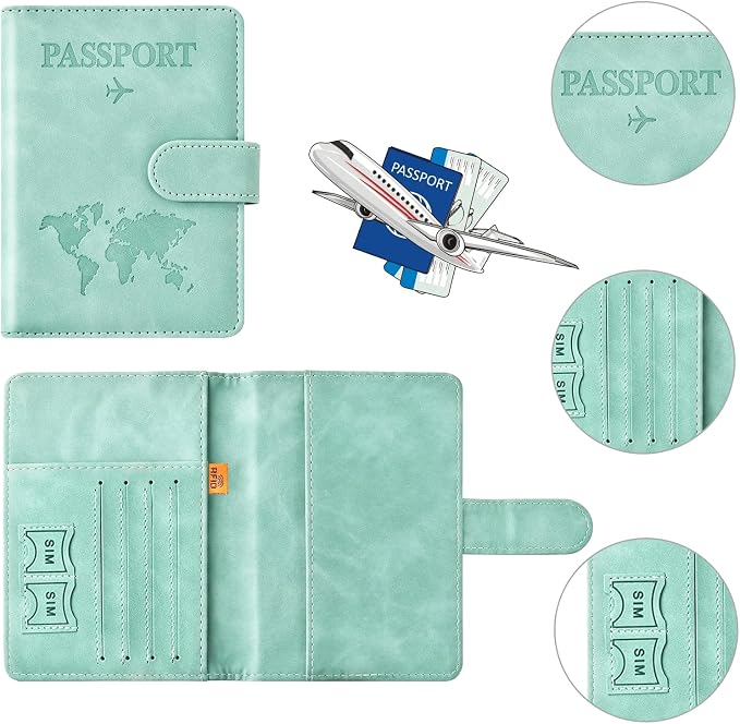 Passport Holder for Travel Women and Men RFID Passport Holder with Card Slots Holder Passport Case Passport cover Passport Wallet Travel Essentials and Accessories