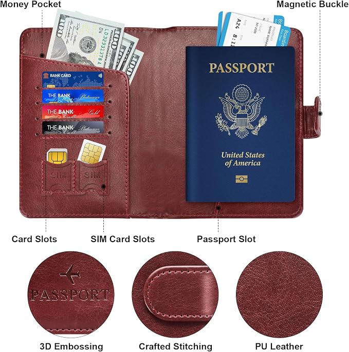 Passport Holder for Travel Essentials Wallet Cover Case Women Men Gift | Passport Holder for Travel Cruise Essentials, Passport Wallet Cover Case Women Men Travel Gifts