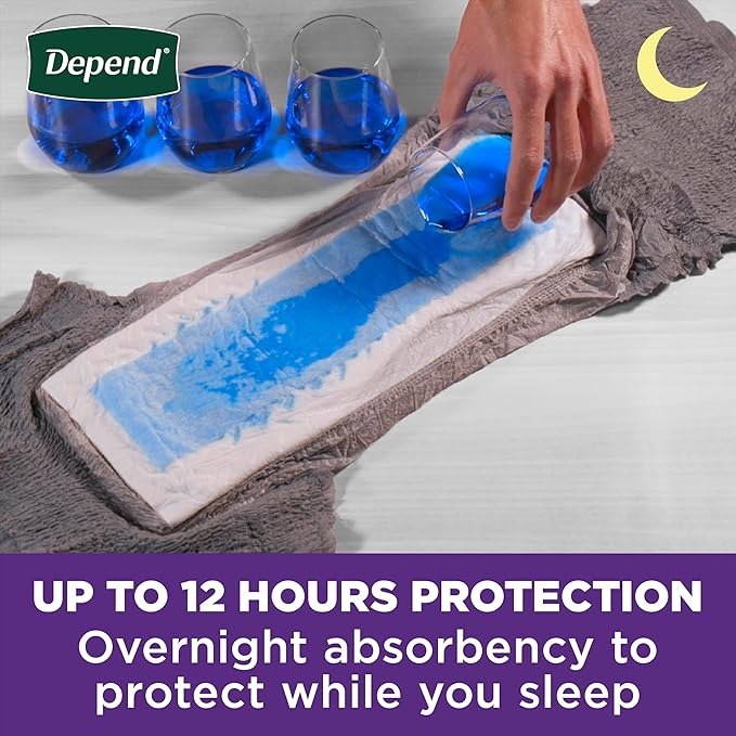 Depend Night Defense Adult Diapers, Incontinence Underwear for Men, Disposable, Overnight, Large, Grey, 72 Count, Packaging May Vary
