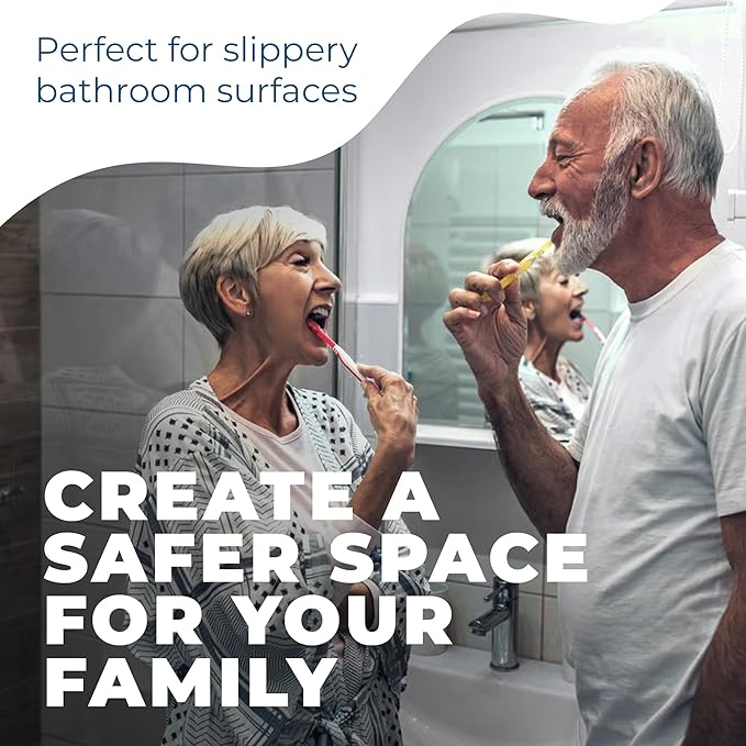 Anti-Slip Shower Stickers - Help Reduce Slipping in Bathtub & Shower, Clear Non-Slip Bath Strips, Strong Adhesive Bathtub Appliques Suitable for Homes with Kids, Adults & Seniors - 24 Pcs - Homergy