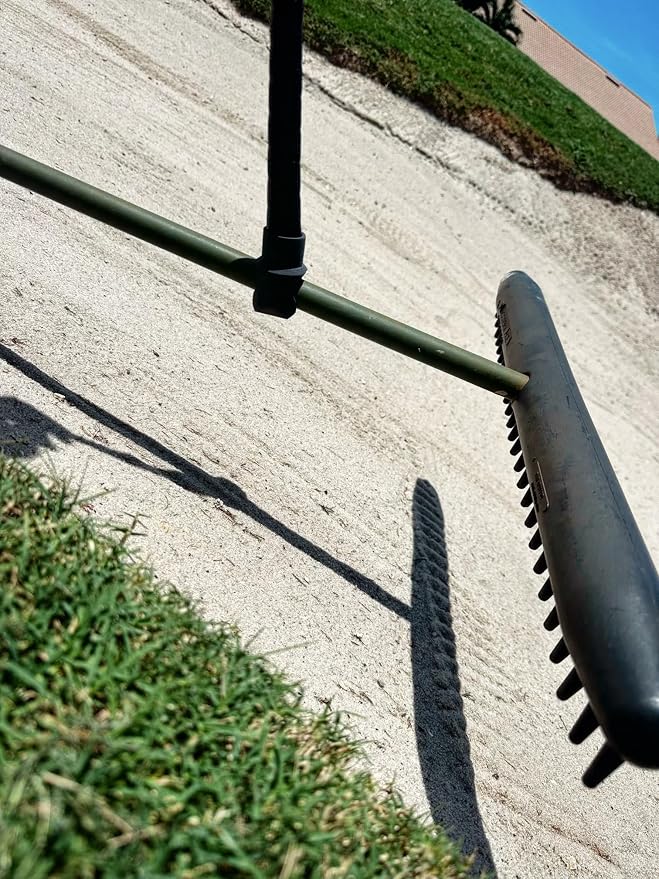 Pick Up the Rake, Without the Ache! Golf Rake Retriever Attaches to Sand Wedge Grip, Also Retrieves Dropped Clubs, Golf Gift for Men and Seniors, Fits Standard and Mid-Size Grips,