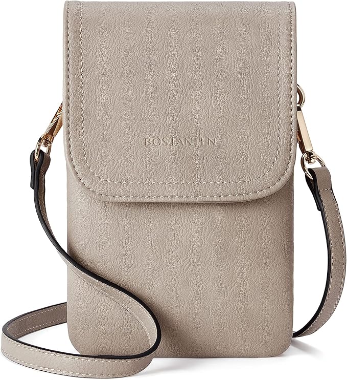 BOSTANTEN Small Crossbody Bag for Women Designer Cell Phone Purse | Vegan Leather, Multiple Pockets, Card Slots, Compact Size for Phone, Cards and Keys, Daily Travel Shopping Use
