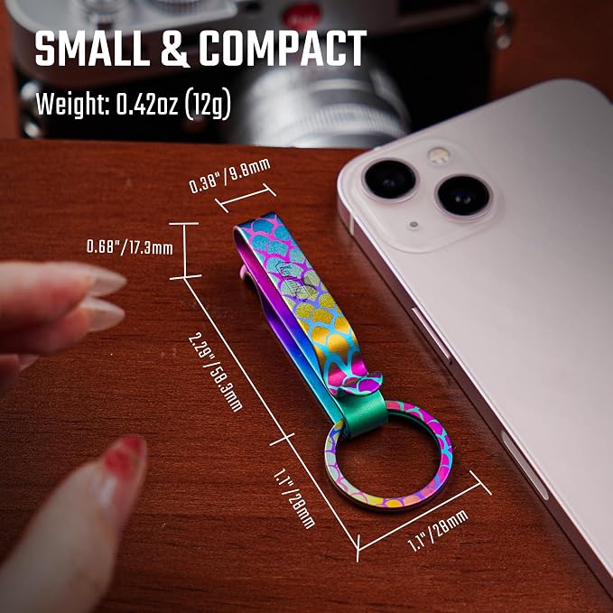KeyUnity KM00 Titanium Belt Loop Keychain Clip Double Side Quick Release Key Holder with Detachable Key Ring