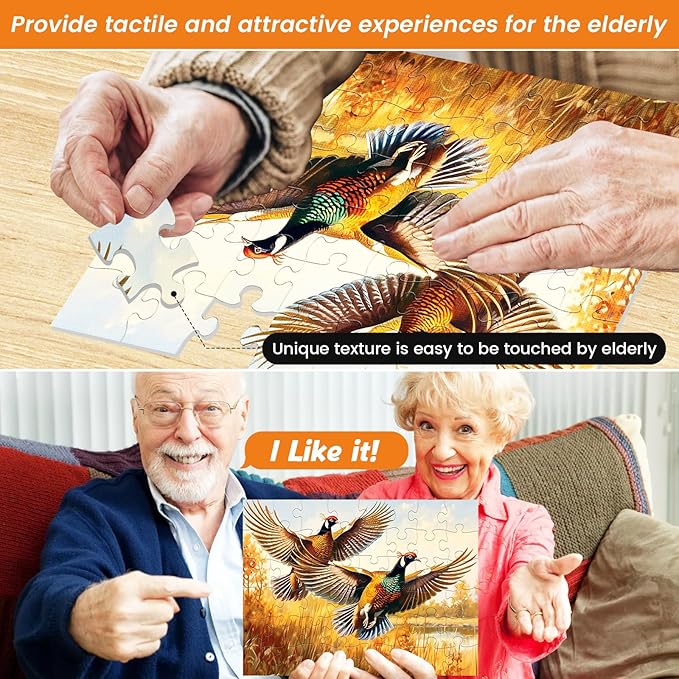 3 Pack 48 Large Piece Puzzles for Seniors,Alzheimers Puzzle Dementia Activities for Seniors Kittens Chicks Birds Dementia Patients Puzzles Gift for Elderly Seniors Adult