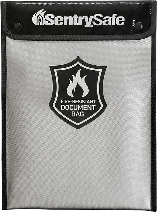 SentrySafe Fire and Water Resistant Portable Bag with Zipper for Money or Document Storage, FBWLZ0SSC
