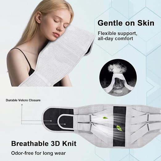 Back Brace for Lower Back Pain Relief - 4X Stronger Lumbar Support Belt with Heating Massage Pad, Adjustable Posture Corrector for Sitting Long Hours, Breathable & Thin Under Clothes for Women Men, 3XL (Waist 40 - 47")