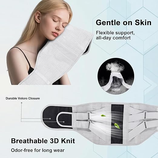 Back Brace for Lower Back Pain Relief - 4X Stronger Lumbar Support Belt with Heating Massage Pad, Adjustable Posture Corrector for Sitting Long Hours, Breathable & Thin Under Clothes for Men Women, 2XL (Waist 36 - 43")