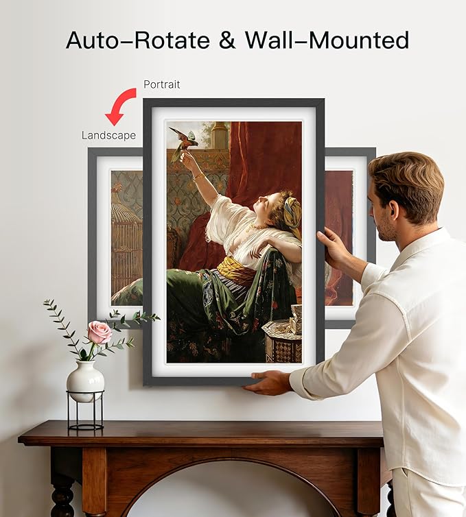BIGASUO 21.5" Large Digital Picture Frame 64GB, Frameo Digital Photo Frames WiFi with 1920x1080 FHD IPS Touch Screen, Share Photos/Videos Via Frameo App/USB/SD, Photo Gifts for Parent and Grandparent