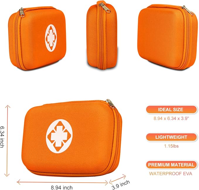 Small-Waterproof Car First-Aid Kit Emergency-Kit - Orange 277Piece Camping Equipment for Camping Hiking Home Travel YIDERBO