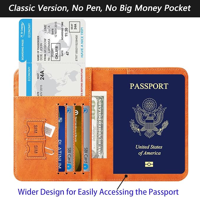 Passport Holder, Travel Essentials, Passport Cover, RFID Travel Wallet | Passport Wallet, Travel Accessories, RFID Blocking, Synthetic Leather Card Case, International Must Haves, For Women Men