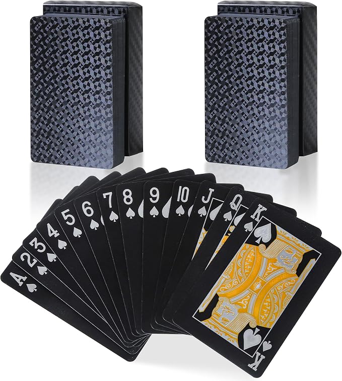 Diamond Waterproof Playing Cards, 2 Deck of Cards, Cool Premium Plastic Poker Cards for Game Night & Party Table Games