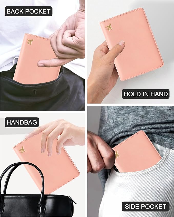 Passport Holder for Travel, RFID Blocking Waterproof PU Leather Travel Passport Cover Case Wallet