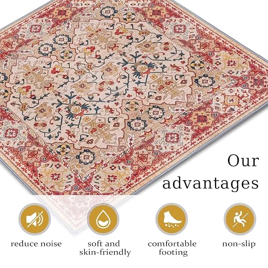 8”x 30” Carpet Stair, Anti-Slip Carpet Treads for Wooden Steps, Self-Adhesive Decorative Stair Runners, Slip-Resistant Treads for Indoor Wooden Staircases (1, Red, 30X30 inch)