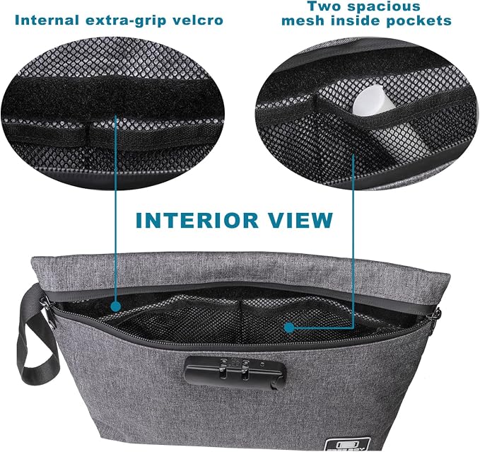 Free Boy Smell Proof Bags 11.8"x8.6"Durable Odor Proof Stash Bag with Combination Lock,Smell Odor Case Container