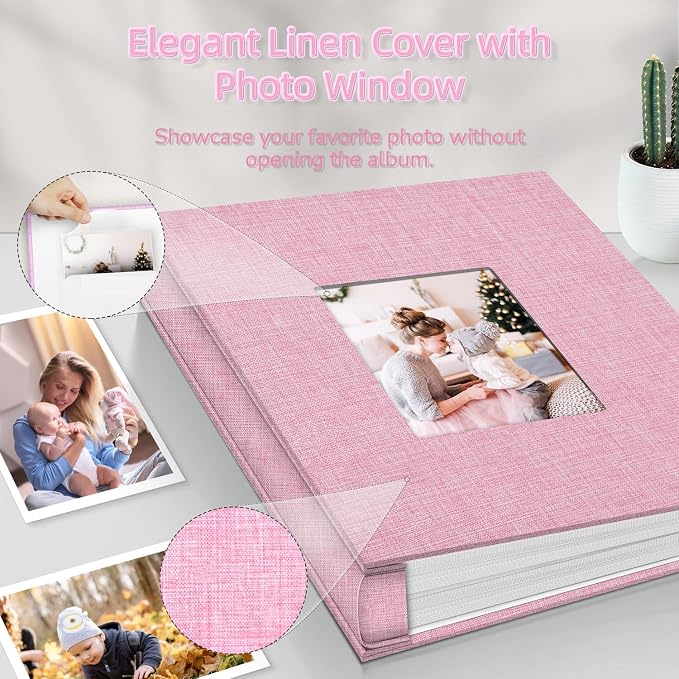 popotop Photo Album 4x6-600 Photos Photo Books with 600 Horizontal and Vertical Pockets,Linen Cover Albums for Family Wedding Anniversary Baby Vacation Pictures