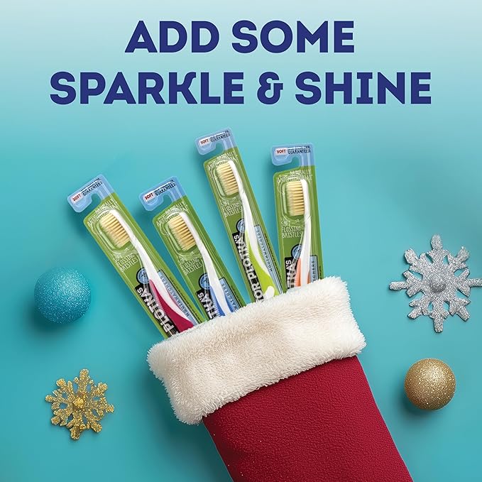 MOUTHWATCHERS Soft Flossing Toothbrushes, Value Family Pack, 4 Adult & 2 Kids, Ultra Clean Manual Toothbrush Set for Sensitive Teeth & Gums, by Dr. Plotka, Assorted Colors