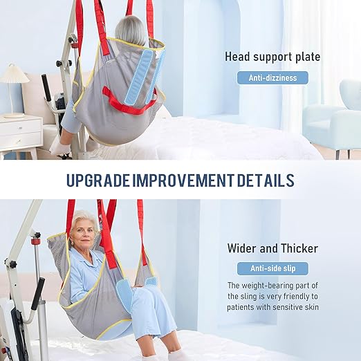 Careboda Patient Lift Sling with Opening-Transfer Sling for Commode, Professional Nursing Lift Sling for Home Use,Transfer Lift Sling for Elderly,Disabled,Bedridden, Breathable & Sturdy Fabric, 510lb
