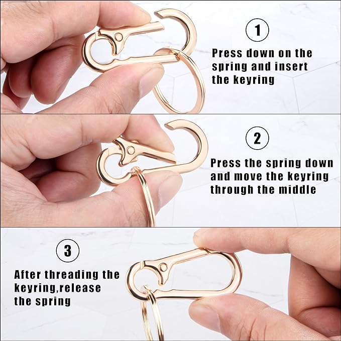 Wikavanli Metal Keychains Keyring Key Chain Ring Clip Holder Organizer for Home Car Keys Key Finder Women Men