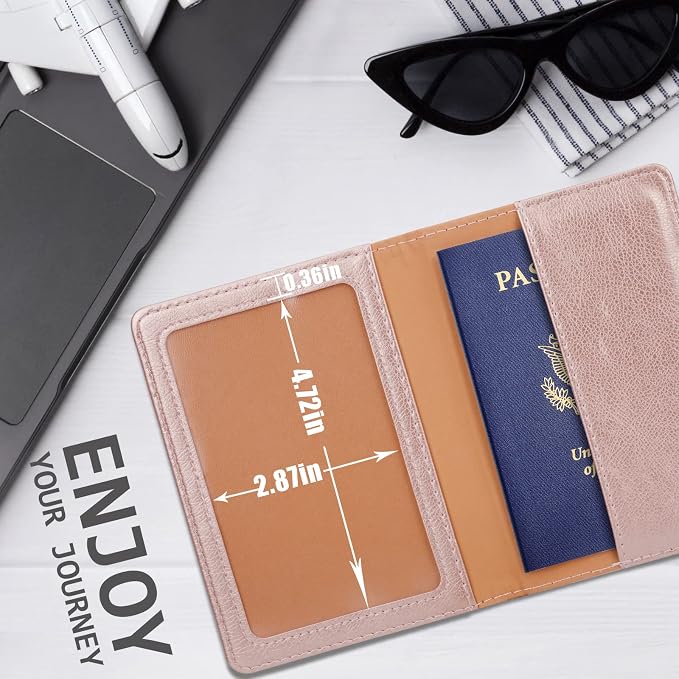 TIGARI Passport Holder for Travel Women Men, Valentines Day Gifts PU Leather Wallet Cover Case Sleeve, Waterproof Protected Document Organizer, Vacation Plane Cruise Travel Essentials