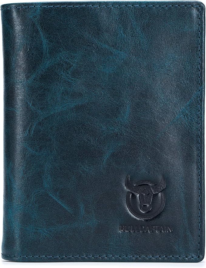 BULLCAPTAIN Large Capacity Genuine Leather Wallet for Men QB-027 | Bifold Wallet,RFID Blocking,Credit Card Holder,15 Card Slots,Special Expandable Design,gift choice
