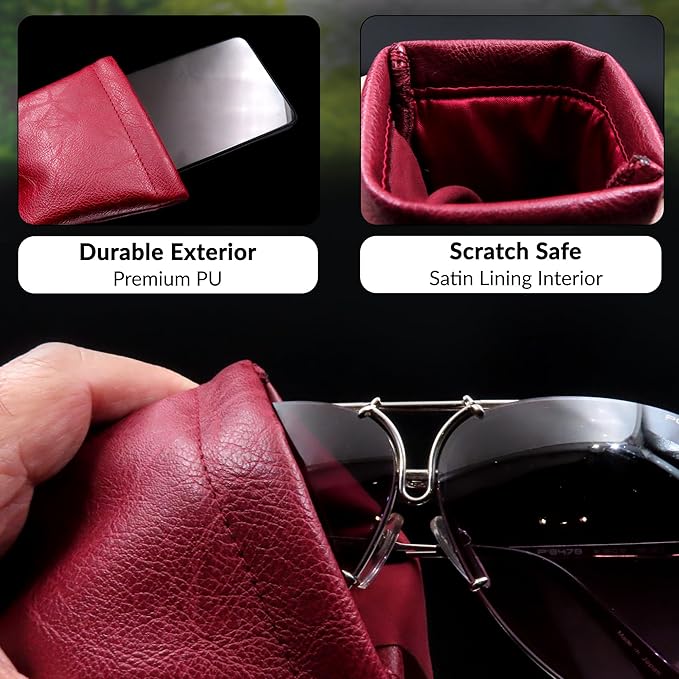 Soft Sunglasses case | Large Glasses Case Holder - Eyeglass Pouch Squeeze Top | Glasses pouch Lightweight Extra Layers