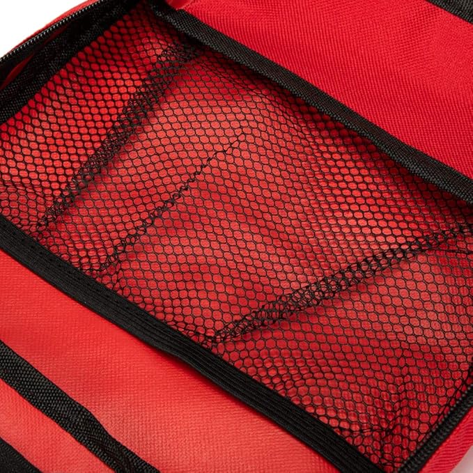 Jipemtra Red First Aid Bag Empty Travel Rescue Pouch First Responder Storage Medicine Emergency Bag for Car Home Office Kitchen Sport Outdoors (Red)