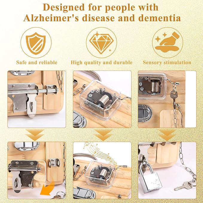 Fidget Board for Dementia Patients,Fidget Busy Board for Elderly , Sensory Activities for Alzheimer's Seniors, Dementia Products for Elderly to Ease Anxiety & Aid Memory Care