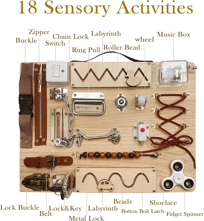 Dementia Activities for Seniors,Busy Board for Adults with Dementia Games Gadgets,Dementia Products for Elderly,Alzheimers Activities for Dementia Patients,Alzheimers Products Toys Gift (L)