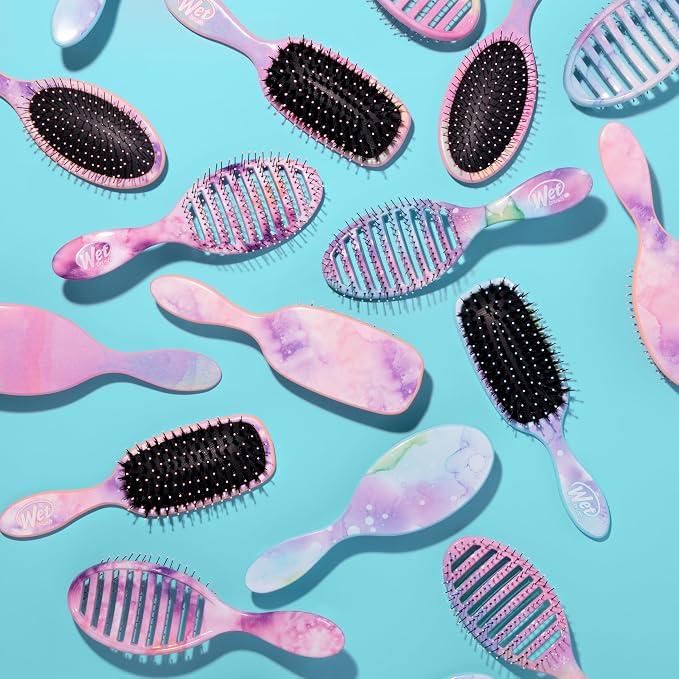 Wet Brush Shine Enhancer Paddle Hair Detangler Brush with Soft & Natural Boar Bristles | Infused with Argan Oil for Smooth, Shiny Hairs | Gentle on Wet or Dry and All Hair Types