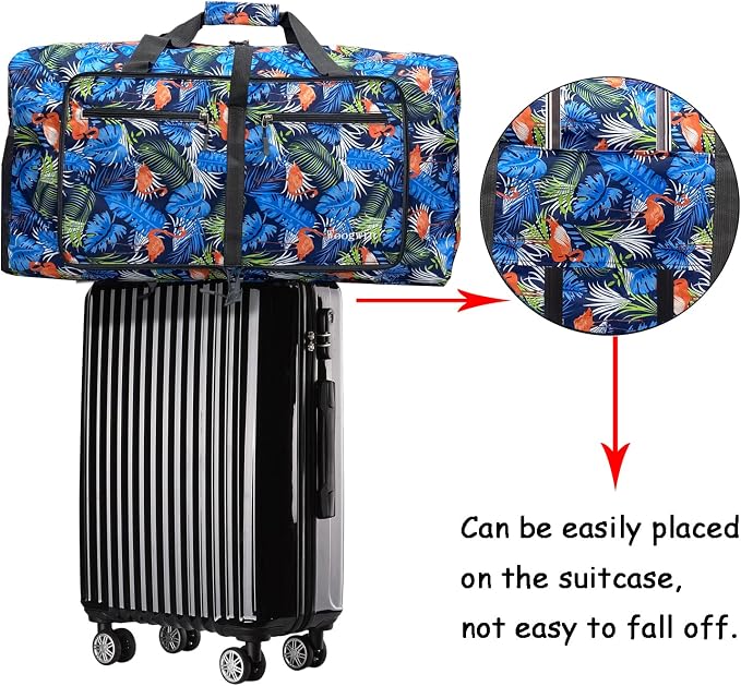 Woogwin Travel Duffel Bag Large Foldable Waterproof Overnight Bag for Beach Swim Bags Pool Sports Gym