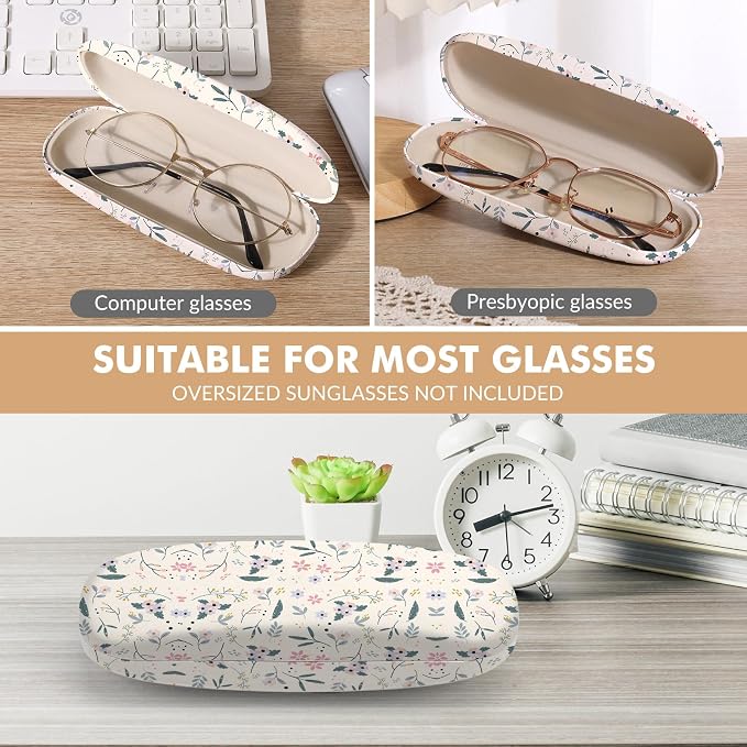 Glasses Case Hard Shell,Portable Protective Eyeglasses Case, Eyeglass Holder Box with Cleaning Cloth, for men women