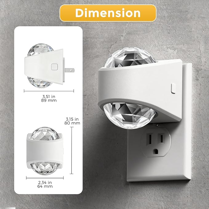 L LOHAS LED Projector Night Light,Plug in Night Light with Light Sensor | Multi-Color Nightight, RGB LED Nightlight for Kids Playroom Christmas Party Gift, 2 Pack