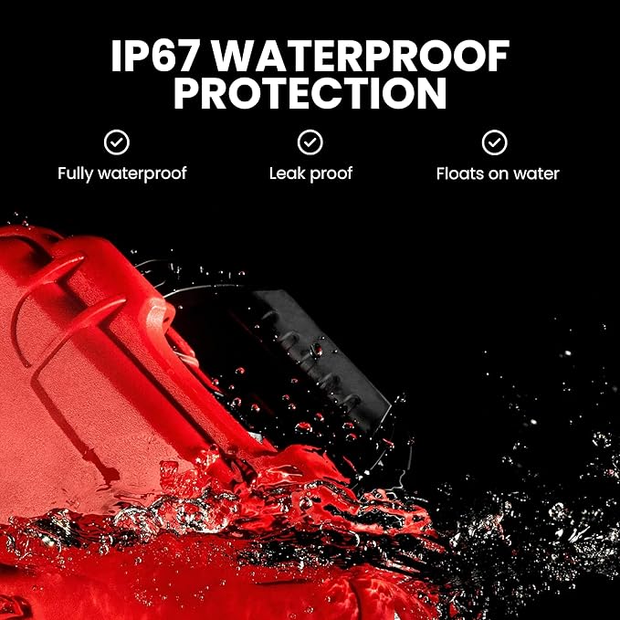 NANUK 910 Waterproof First Aid Box Empty – Durable, Medical First Aid Organizer Case, IP67-Rated, Dustproof, Impact-Resistant, and Floats (7.4" x 4.9" x 3.1") – Red
