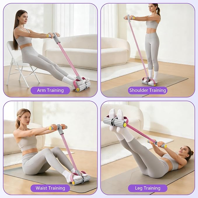 Upgraded Pedal Resistance Band with Handle, Soft Durable Fashion Puller Exercise with Thickened 6 Tension Ropes, Tube Pedal Resistance Device for Abdomen, Waist, Arm, Leg, Core/ABS