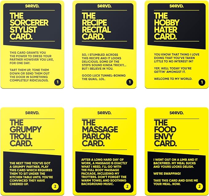 Hasbro Games SERVD Couples Game – Hilarious Real-Life Card Game for Partners – Funny Gifts for Anniversary, Date Nights, Valentine’s Day – 2 Players – Ages 17+