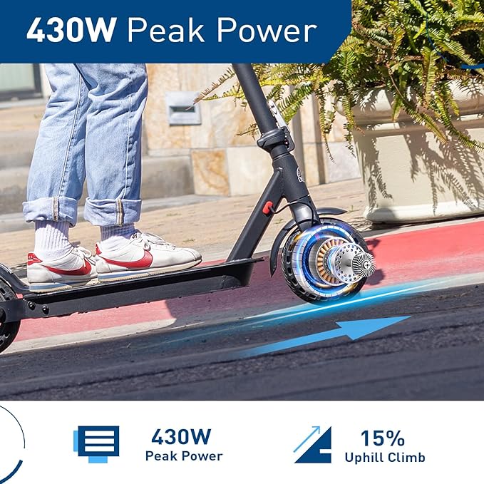Hiboy S2 Nova Electric Scooter for Adults, 430W Peak Power, Up to 20 Miles Long-Range & 19 MPH, High-Strength Aluminum Body, Portable Folding E Scooter for Commuting with 8.5" Tires, Phone Holder