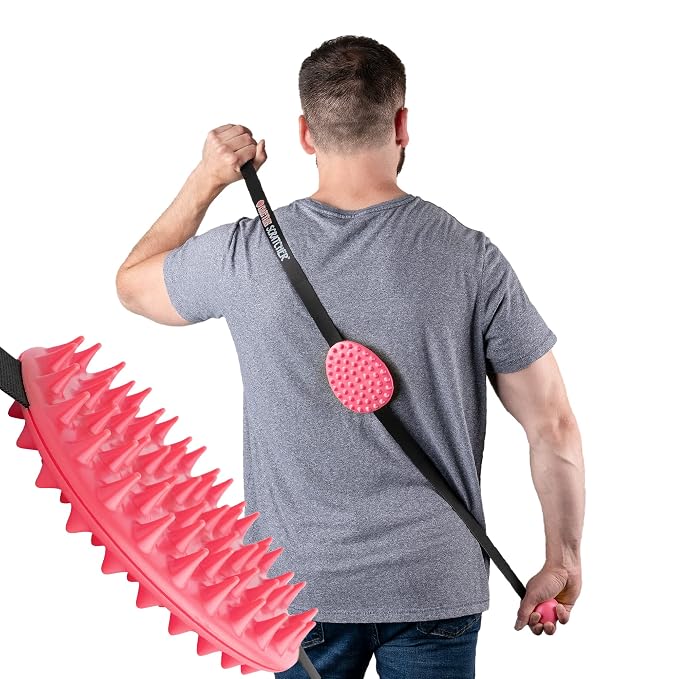 Original Back Scratcher - 2-Sided Back Scratching Tool for Hard-to-Reach Area, Durable 45" Strap with Ball Handles for Towel Like Operation, Universal Gifts for Men and Women, Pink