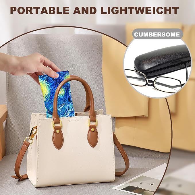 Anikathy 2Pcs Sunglass Eyeglass Glasses Case Soft PU Leather with Cleaning Cloth Cute Glasses Pouch Bag for Men Women Girs