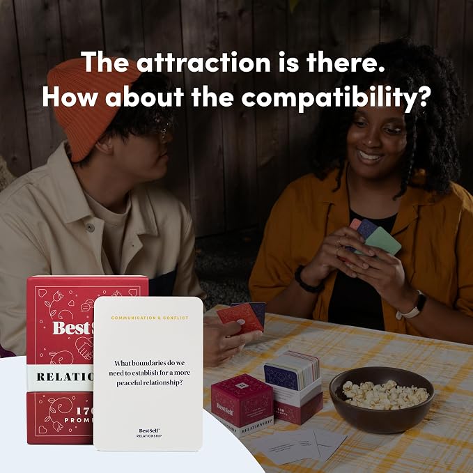 BestSelf Relationship Deck 170 Discussion Prompts Conversations Starter Couples Games - Perfect Couples Card Games for Adults, Romantic Gifts