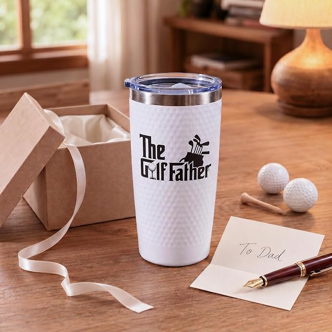 Golf Gifts for Men - Dad Golf Gifts, Cool Golfing Cup for Golfer, Funny Fathers Day Christmas Birthday Golf Gifts from Daughter Son Kids - The Golf Father, 20oz Insulated Dad Tumbler Mug Accessories