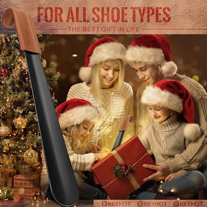 Shoe Horn Long Handle for Seniors Men Women,Long Metal Shoehorn for Boots,16.5" Stainless Steel Shoe Spoon Helper