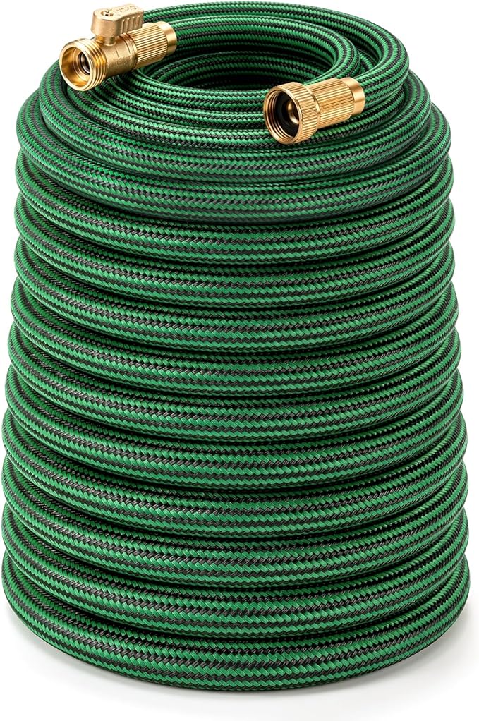 NON-EXPANDABLE 95 ft Garden Hose, Heavy Duty Flexible Water Hose, Kink Resistant Lightweight Hybrid Hose with Durable Fabric Skin, Leakproof Hose Male to Female Fittings