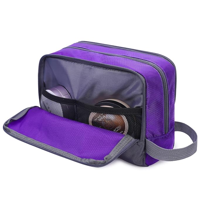 WANDF Travel Toiletry Bag for Men, Small Dopp Kit for Toiletries | Water-Resistant Fabric, Travel Bag for Toiletries, Compact Storage, Shaving Accessories, Weekend Trips