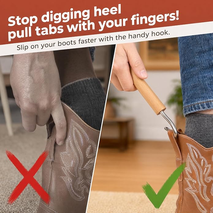 17.3" Innovative Shoe Horn with Boot Hooks, Multi-functional, Perfect Gifts for Seniors, Men, Women, Kids