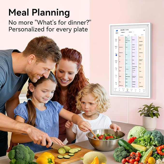 Digital Calendar, 15.6" Smart Wall Touchscreen Interactive Display for Family Schedules, Chore Charts, Achievement Rewards Multi-Phone Two-Way Sync Wall Planner Digital Photo Frame